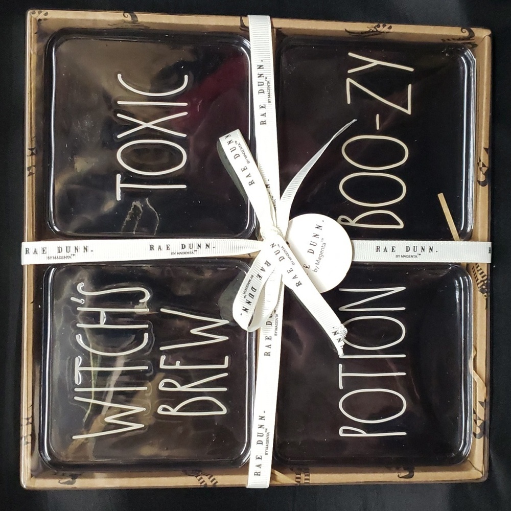 Rae Dunn NWT Halloween Coaster Gift Set